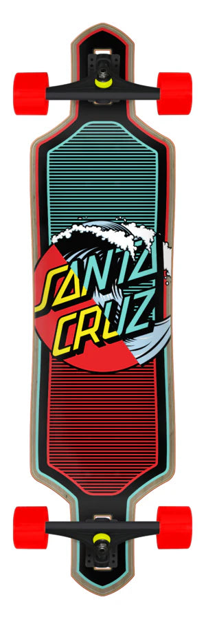 Wave Dot Splice Santa Cruz Drop Thru Longboard - 9" x 36"