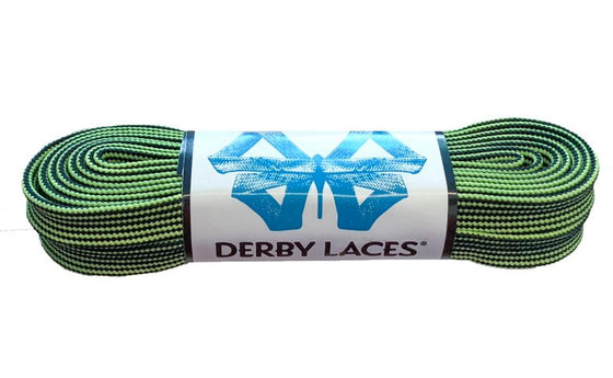 Derby Waxed Laces - Lime Green and Black -