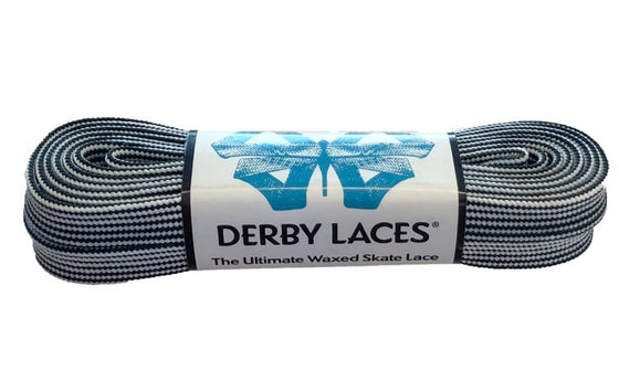 Derby Waxed Laces - Black and White Stripe -