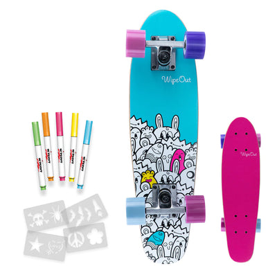 Wipeout Dry Erase Skateboard Complete - Monster -